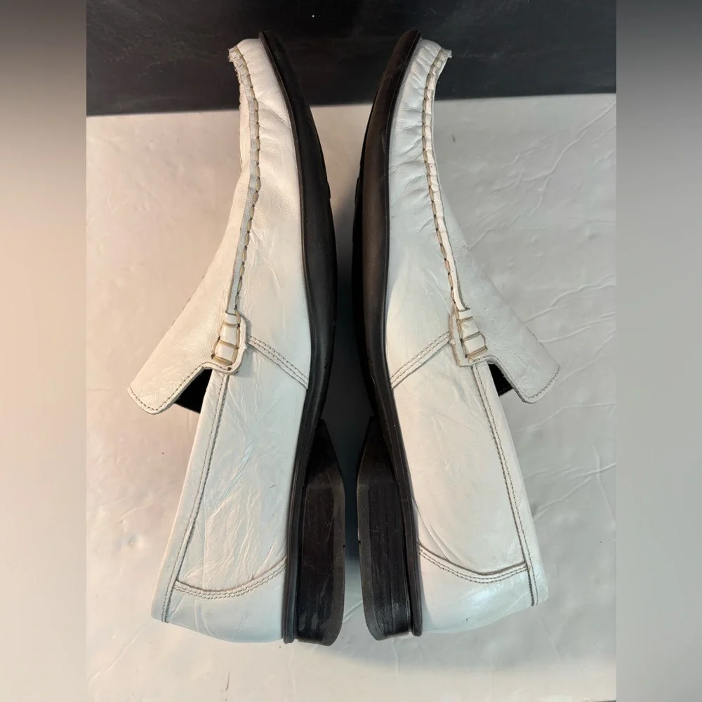 ALFANI Daytona White Leather Slip-on Shoes Size 7 - Picture 9 of 9